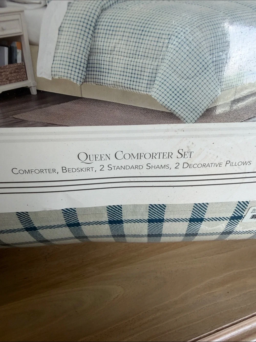 belk Blue and White Plaid Comforter Set